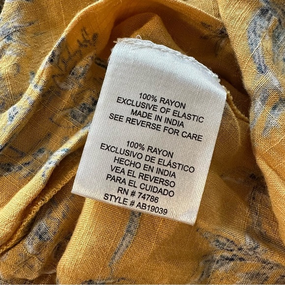 Patrons of Peace women's size small strapless yellow summer dress with 2 slits - Picture 4 of 5